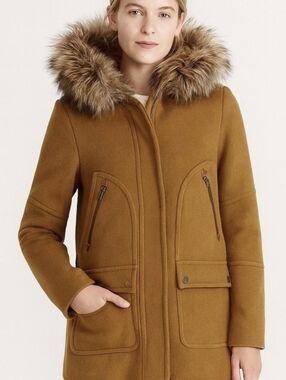 J. Crew Chateau Parka Italian Stadium Cloth Wool Coat